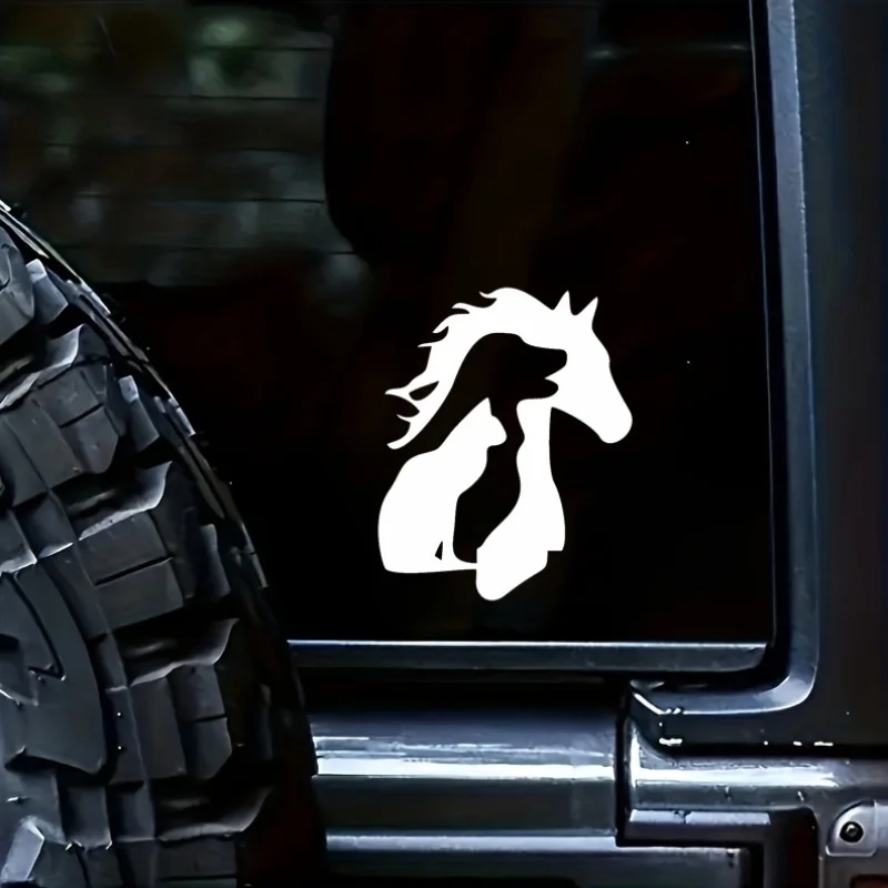 Horse Dog Cat Silhouette Vinyl Sticker, Decal for Car Laptop Bottle Truck SUV Motorcycle Window Wall Decor