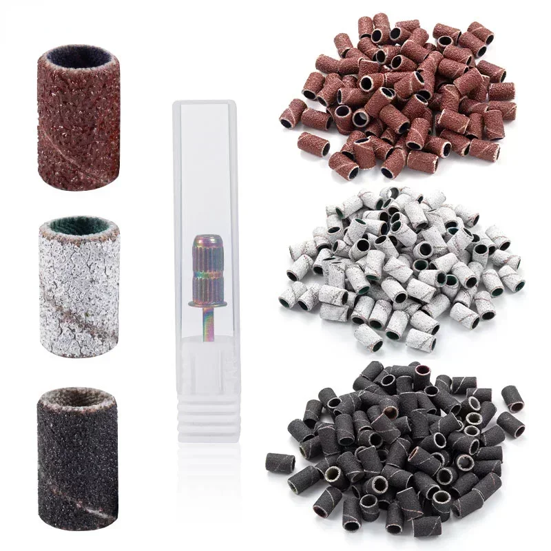 100/50 piezas de bandas de lija cebra para máquina de uñas, fresas, pulido, grano 80#150#240#, removedor de esmalte en gel, herramientas de repuesto 2