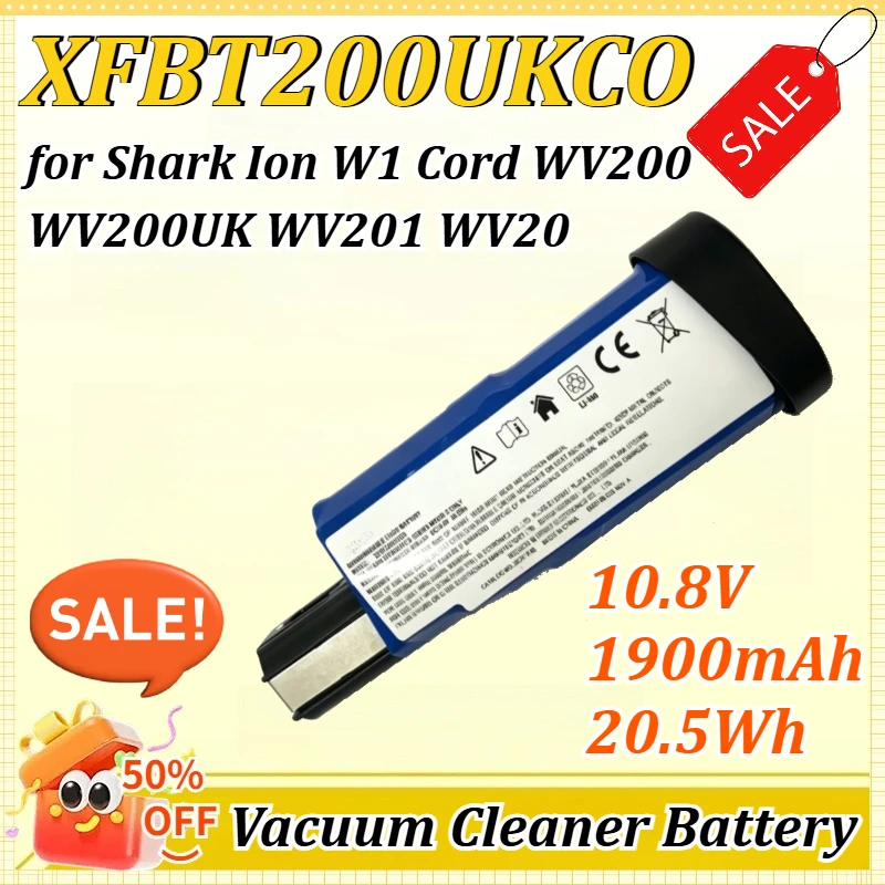 

XFBT200UKCO 10.8V 1900mAh 20.5Wh for Shark Ion W1 Cord WV200 WV200UK WV201 WV20 Vacuum Cleaner lithium Battery Safe and Durable