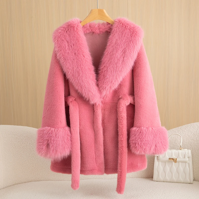 Luxury Leopard Print Imitation Gold Mink Coat Women's Winter Warm Fashion Coat High-End Comfortable Free Size Women's Clothing