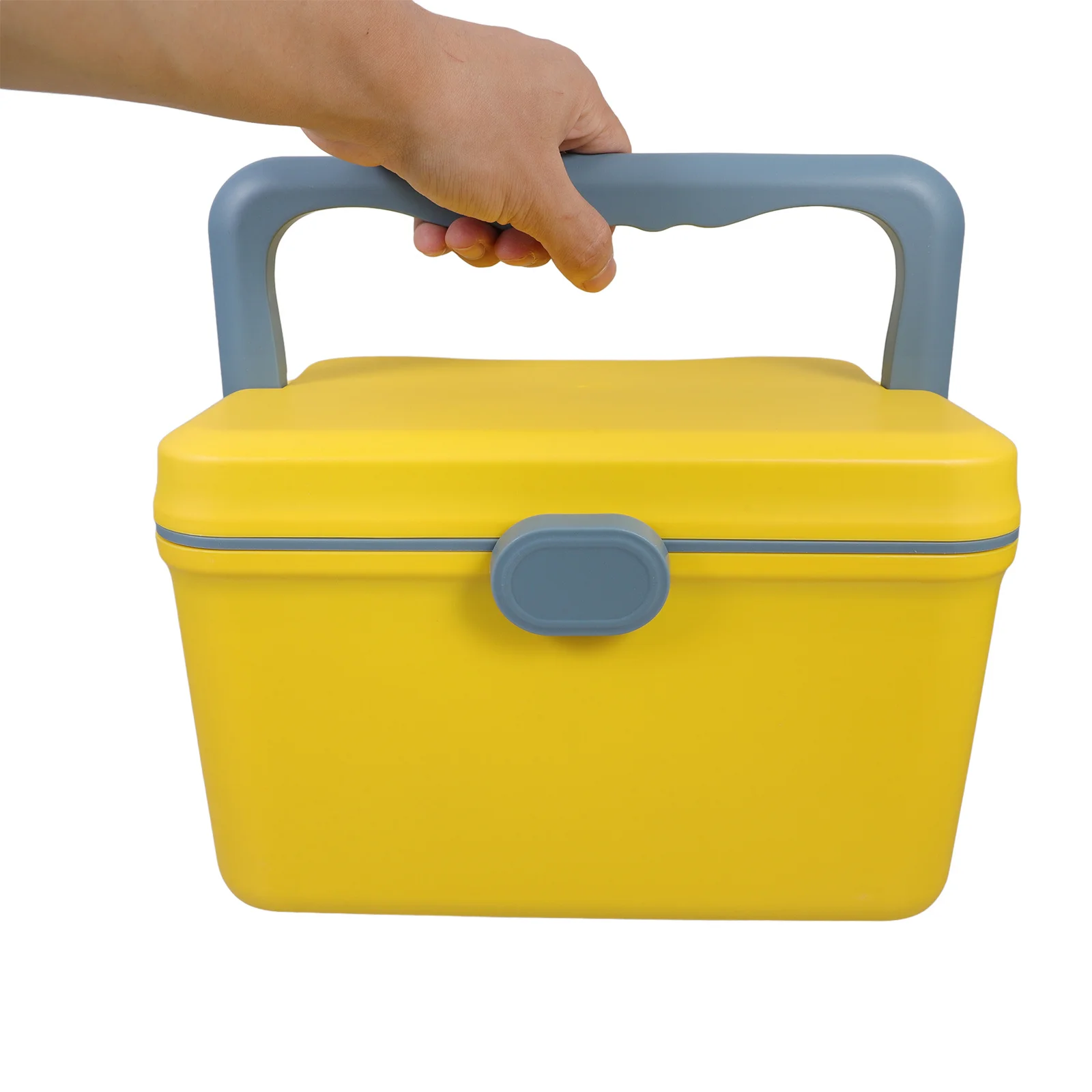 صندوق تخزين طبي ذو سعة كبيرة، صندوق منظم أدوية بلاستيكي أصفر، حامل أدوية محمول للسفر والتخييم