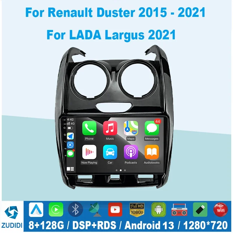 

2din Android 13 Auto Car Radio Multimedia for Renault Duster 2015-2020 LADA Largus 2021 2 din Stereo Carplay 4G GPS