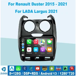 2din Android 13 Auto Car Radio Multimedia for Renault Duster 2015-2020 LADA Largus 2021 2 din Stereo Carplay 4G GPS