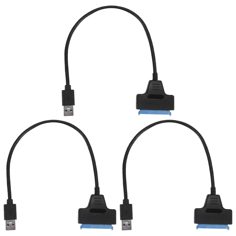 

3X USB 3.0 to 2.5 Inch SATA Hard Drive Adapter Cable SDD SATA to USB 3.0 Converter-Black
