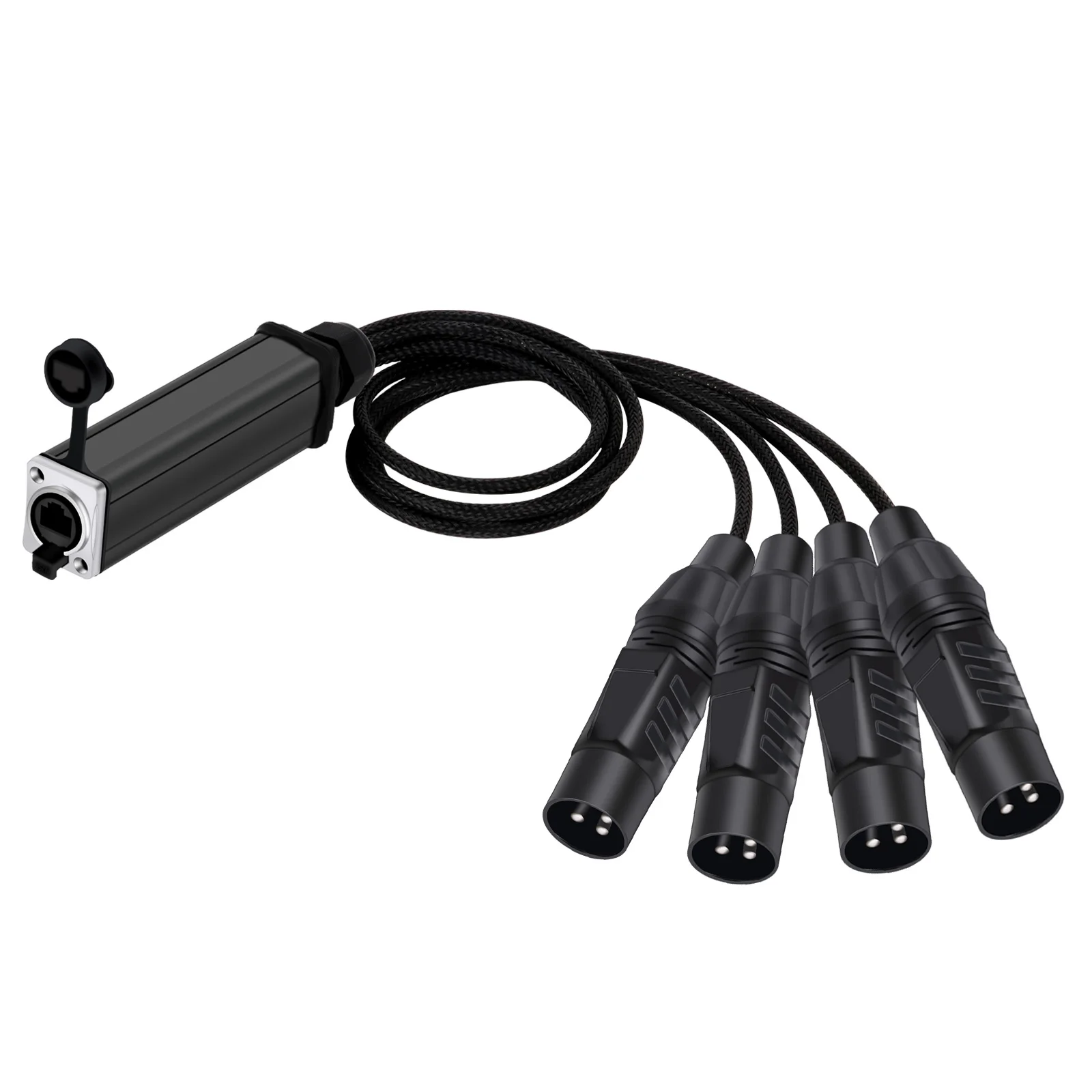 RJ45 CAT5 to 4 Channel 3Pin XLR Male/Female Connector Audio Network Signal Extender Cable Splitter for Stage Studio Recording