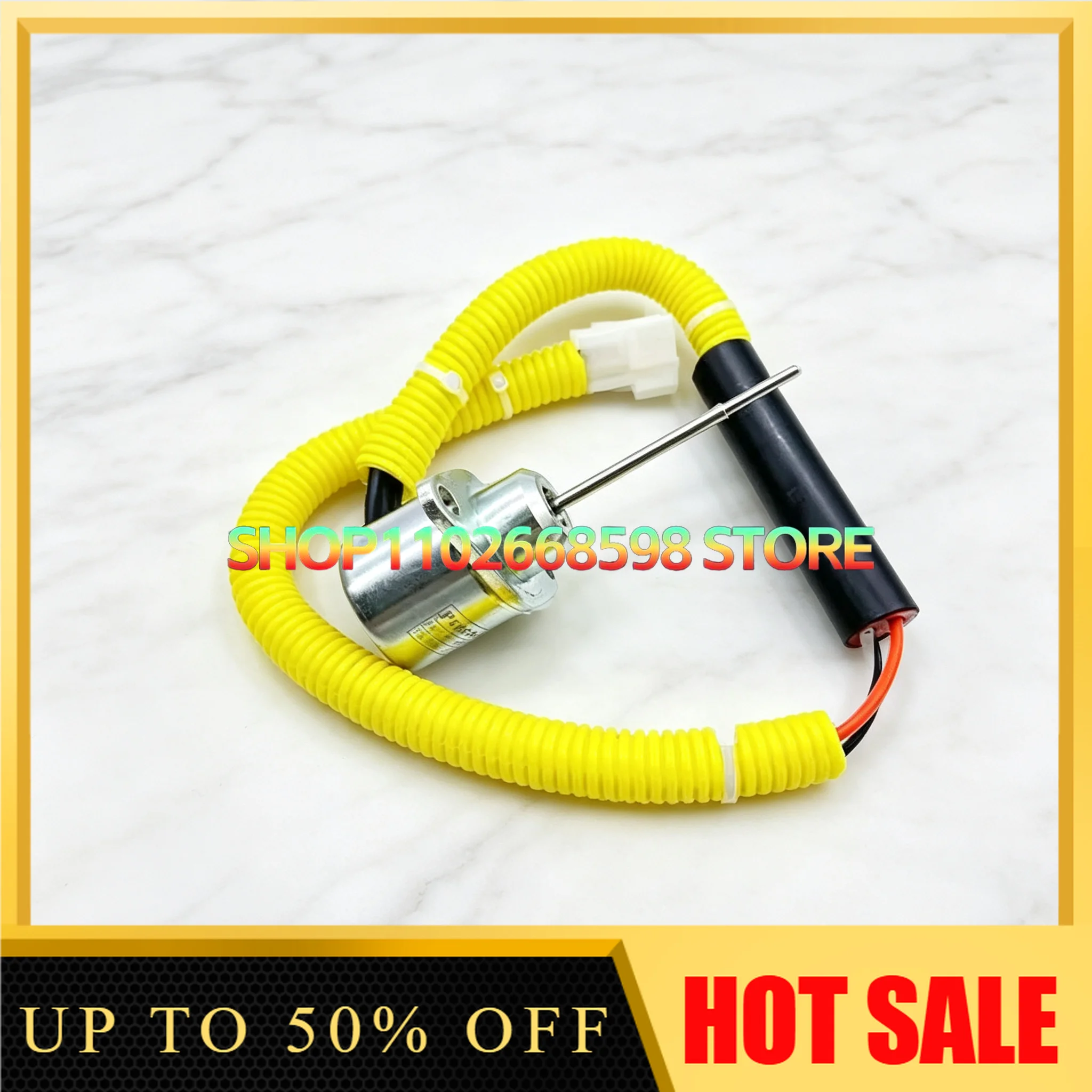 Excavator Flameout Solenoid Valve Switch 1503ES-12A5SUC5SBF34 with Protector Construction Machine Accessory