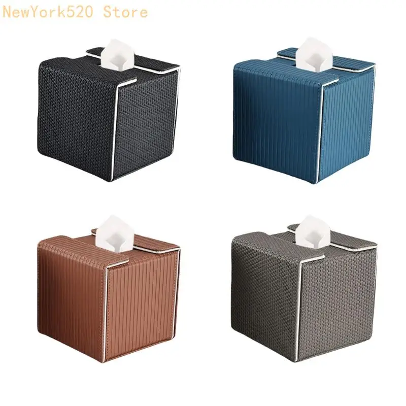 

N84C Square Faux Leather Coxe Cover Cover Dispenser для домашнего или офисного использования