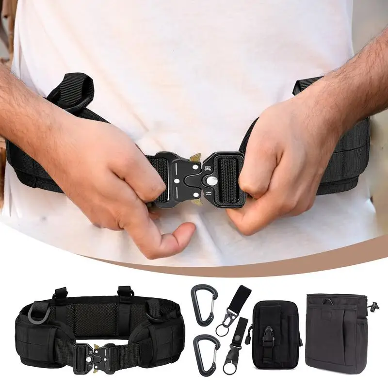 Padded Battle Waistband 8pcs Tool Waist Belt Comfortable Tool Waist Security Guard Belt Multifunctional Airsoft Utility Belt For