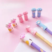 6pcs Cute Cat Paw Knitting Needle Stoppers Needles Point Silicone Protector Anti-shedding Cap DIY Weave Tool Sewing Accessories 5