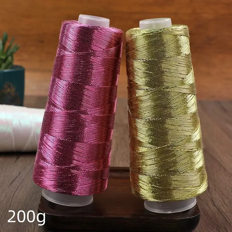 

Core Yarn Gold and Silver Thread 200g Hot New Style Hand-crocheted DIY Bag Silver Thread Versatile Hand-woven No Need