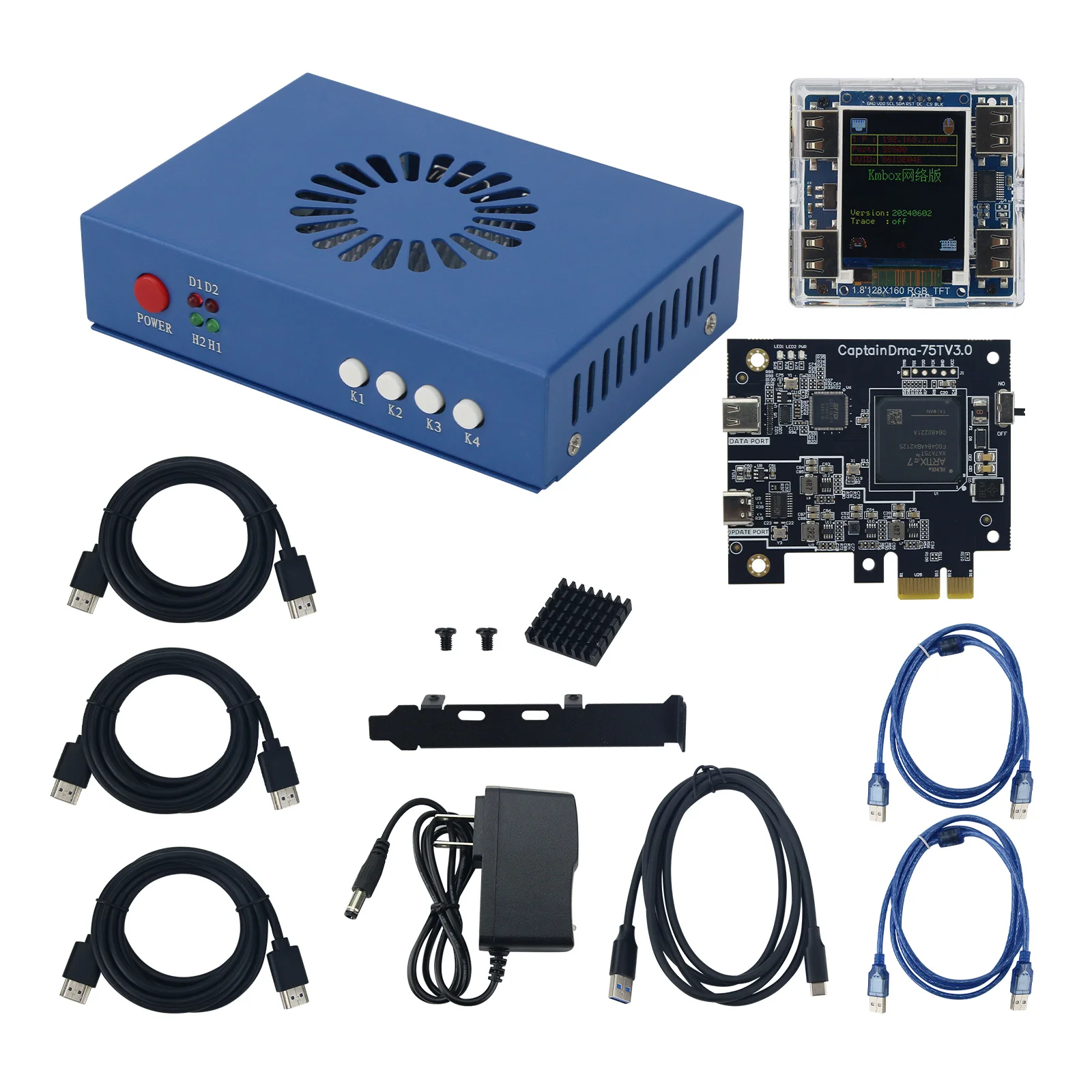Blue Fifth Generation CapDMA Video Overlay Box + CaP75T DMA Board
