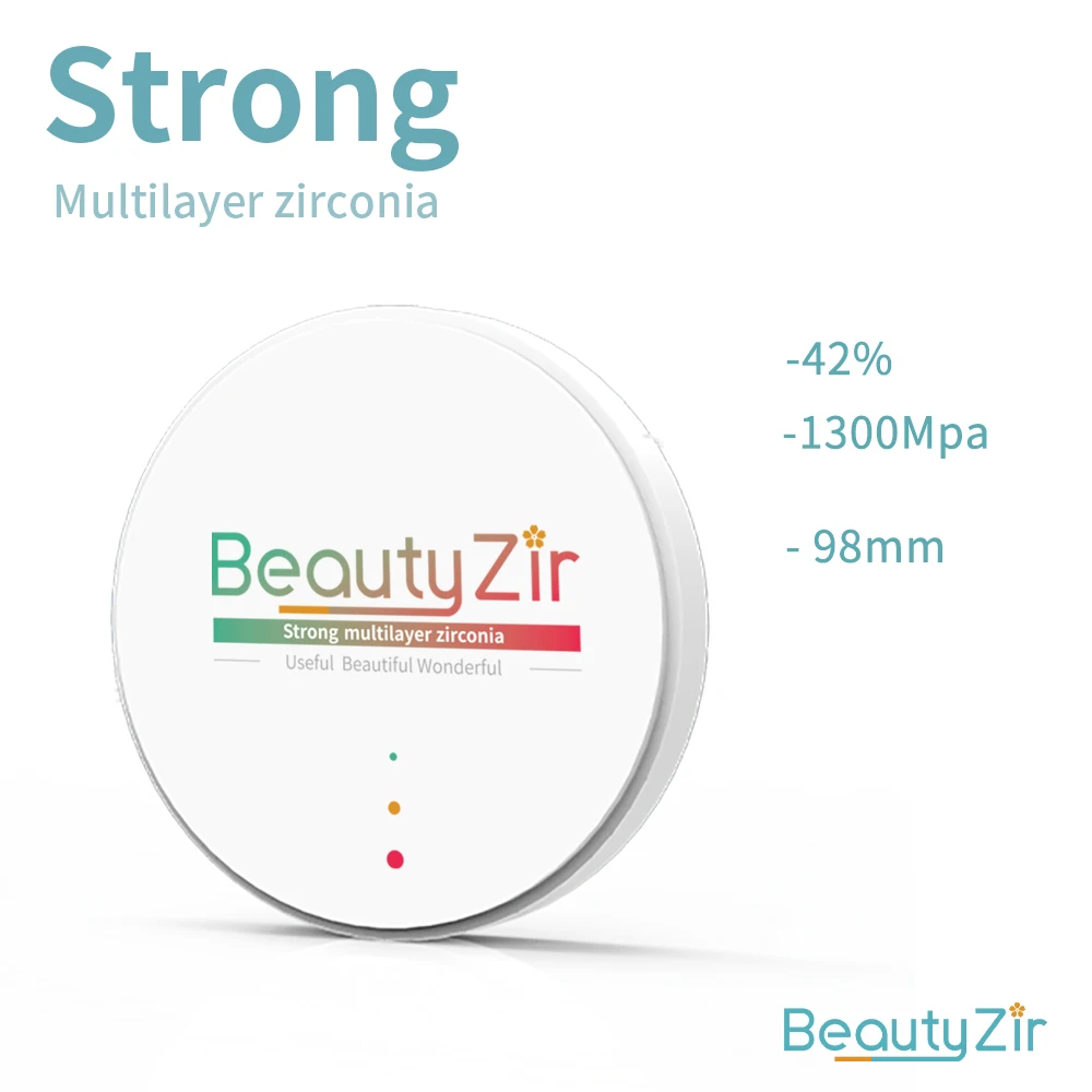 

Economical Strong Multilayer zirconia disc Open System 98mm High transparency Dental for CADCAM Lab