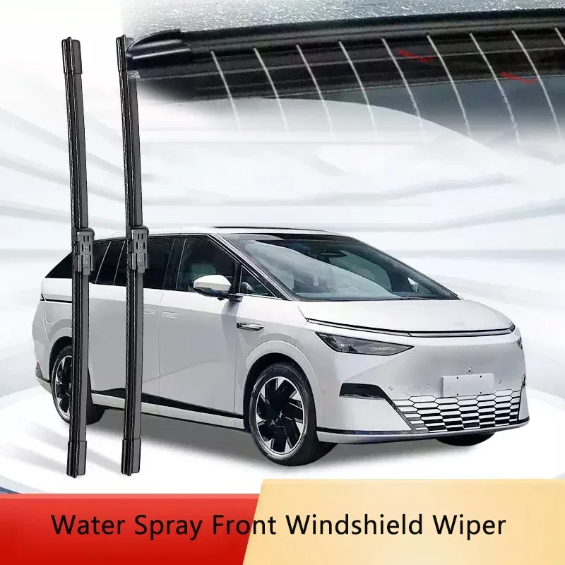Para LI AUTO MEGA 2024-Presente, Escobillas Limpiaparabrisas Delanteras Sin Marco Personalizadas para Coche, con Pulverizador de Agua, Accesorio Automotriz de Limpieza