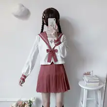 Girls School Uniform with Heart Embroidery #3