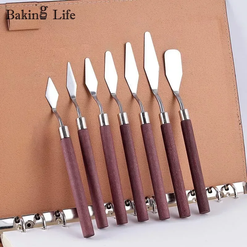 Stainless Steel Fondant Cake Spatula Cream Mixing Scraper Oil Painting Shovel Baking Pastry Tools Kitchen Accessories