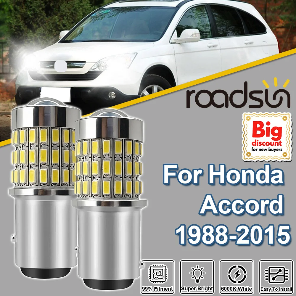Roadsun 2PCS For Honda Accord 1988-2015 1157 P21/5W Canbus LED Projector Lens Turn Signal Lights 1989 1990 1991 1992 1993 1994
