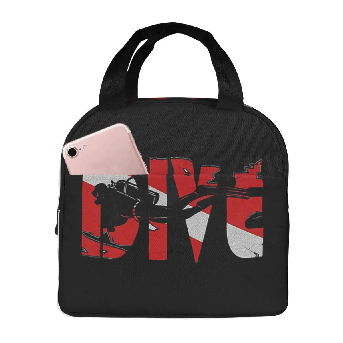 Scuba Diving Dive Diver Sea Snorkeling Sports Lunch Bags Insulated Bento Box Lunch Tote Picnic Bags Thermal Bag for Travel