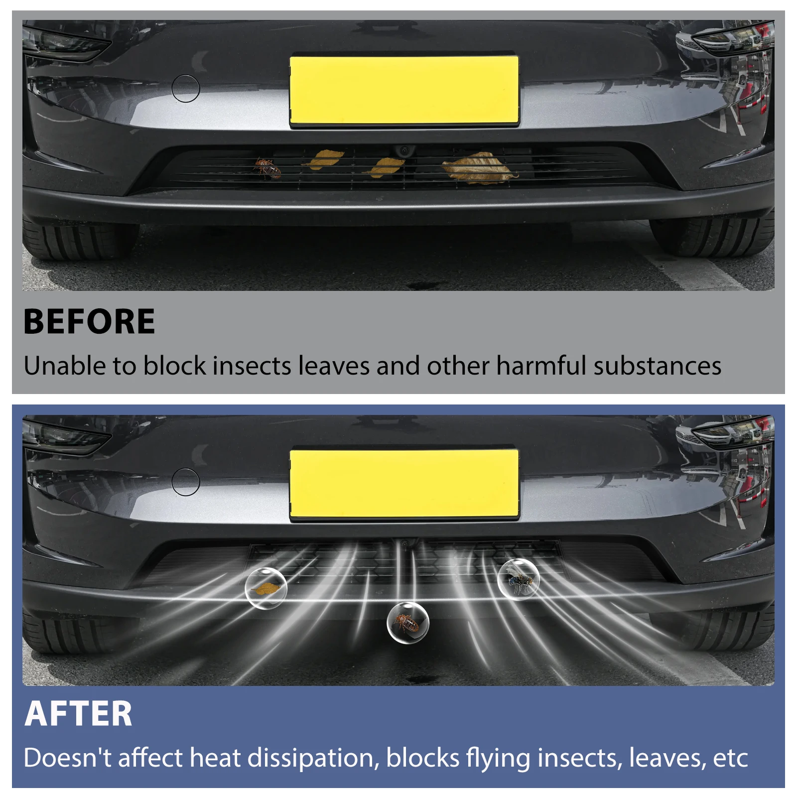 Für Tesla Modell Y Juniper Frontschürze Grill Mesh 2025, Lufteinlass Vent Grille Abdeckung Auto Zubehör