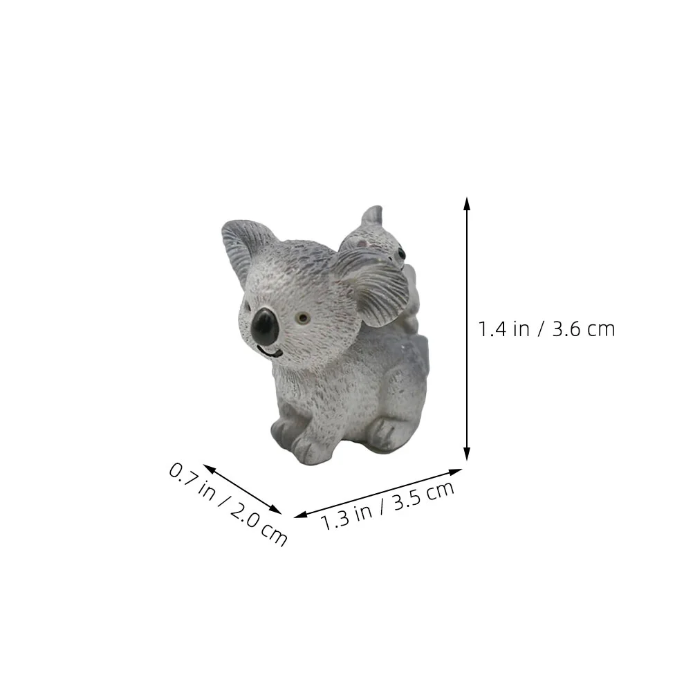 6 Pcs Micro Landscape Koala Decor Fairy Garden Animal Miniature Figurines Ornament Moss Tiny Statue