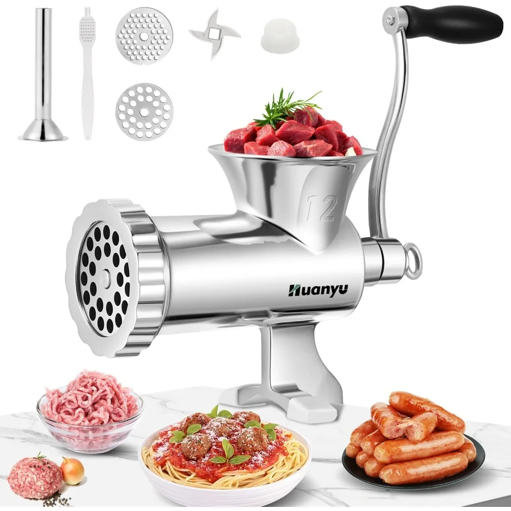 

Meat Grinder Manual Stainless Steel Meat Mincer Sausage Stuffer Filler Handheld Meat Ginding Machine Multifunctional