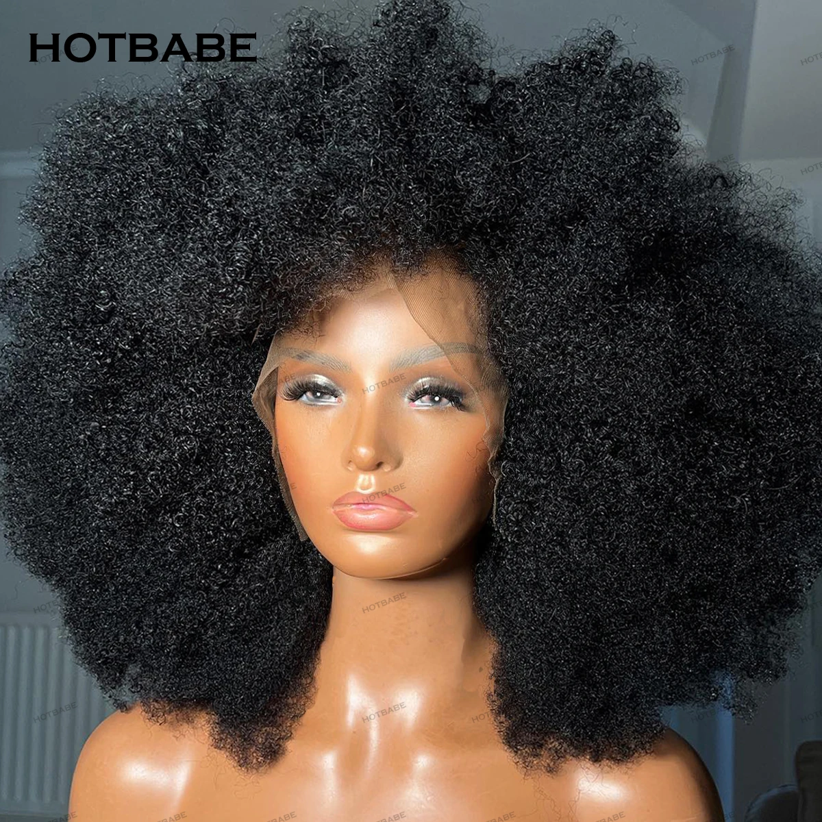 

450 Density Afro Kinky Curly Glueless Wigs Human Hair For Women 13×4/13×6 HD Transparent Lace Frontal Wig PrePlucked Wear And Go