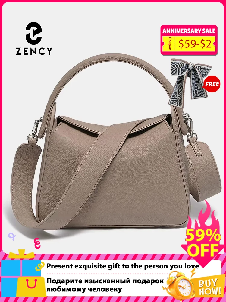 

Zency Women's Luxury Solid Color Pillow Bag Designer Leather Crossbody Top-Handle Handbag Simple Elegant Shopper