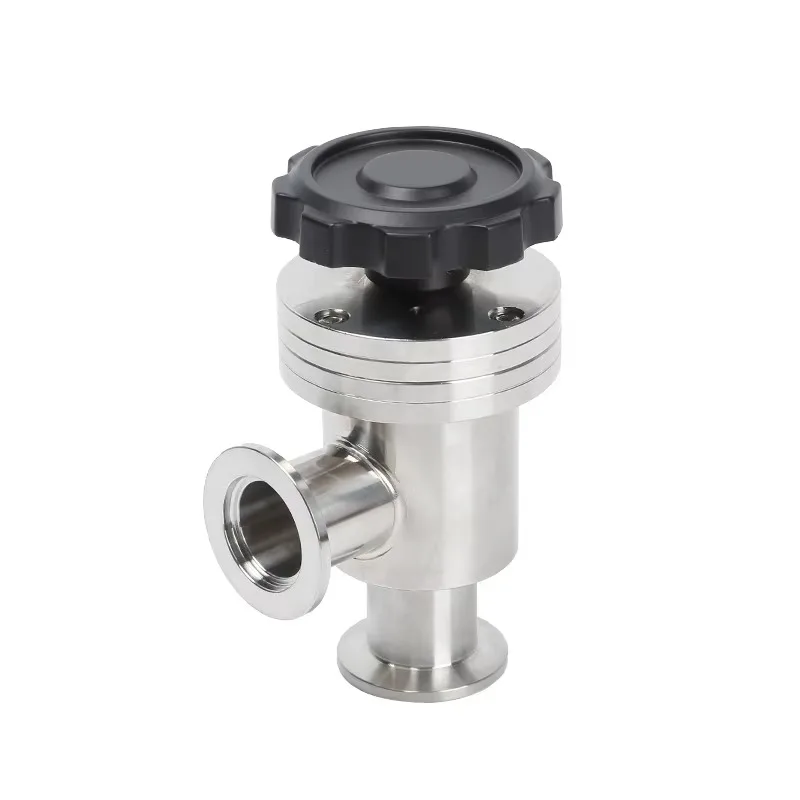 High Quality Manual Vacuum L-Type Angle Valve NW/KF Sealed Flapper SS304/SS316L Clamp Flapper Various Angle Valve Fittings
