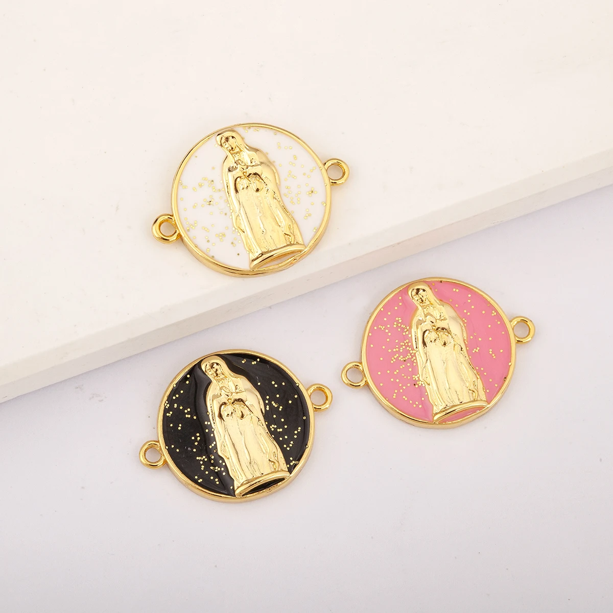 3 Colors Round Shaped Religion Pendant Classical Copper Bracelet Jewelry Accessories Party For Women Gifts Daily Wear Wholesale