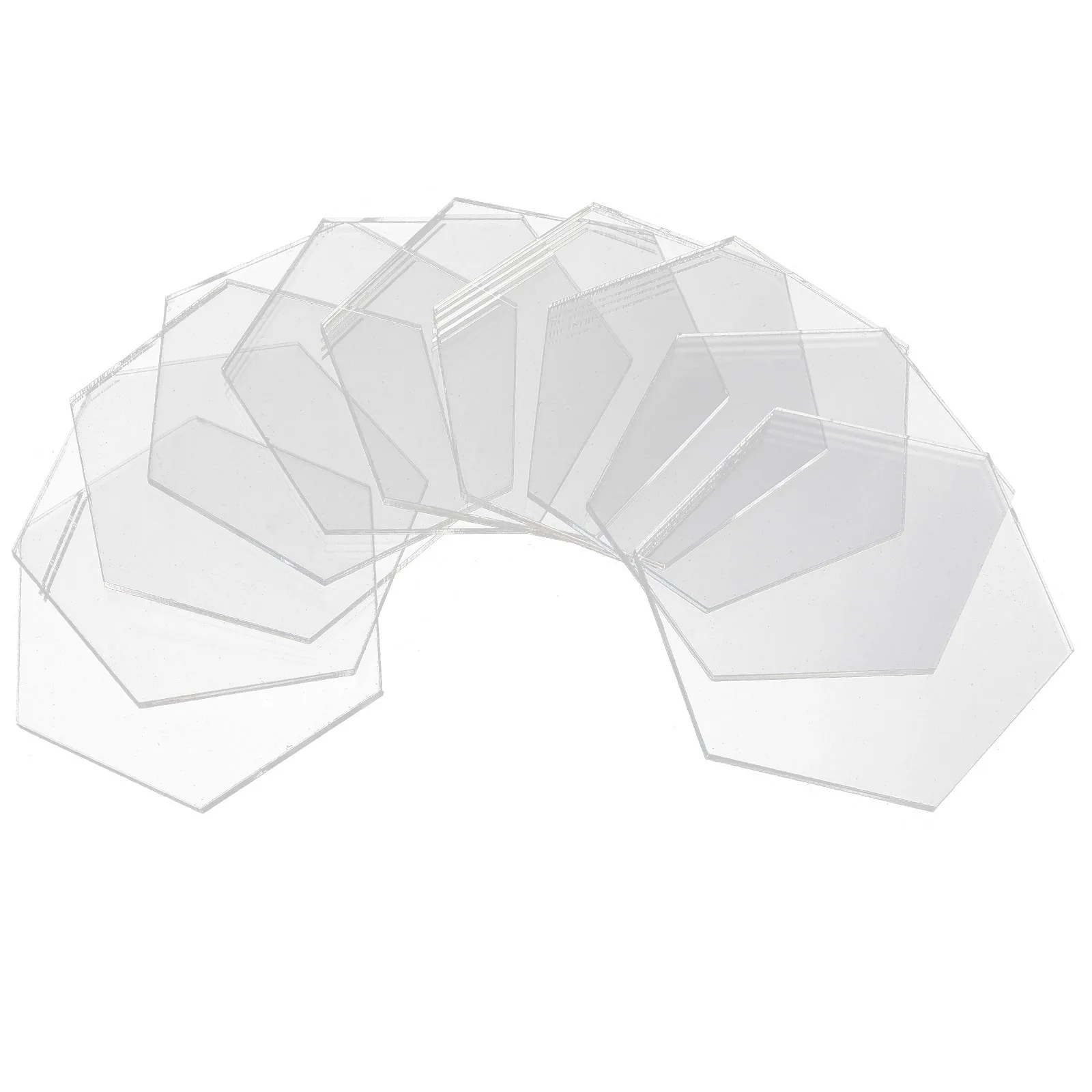 

10Pcs Acrylic Plastic Boards Transparent Hexagon DIY Decorative Painting Boards Handmade Drawing Plates for Craft Cake Display