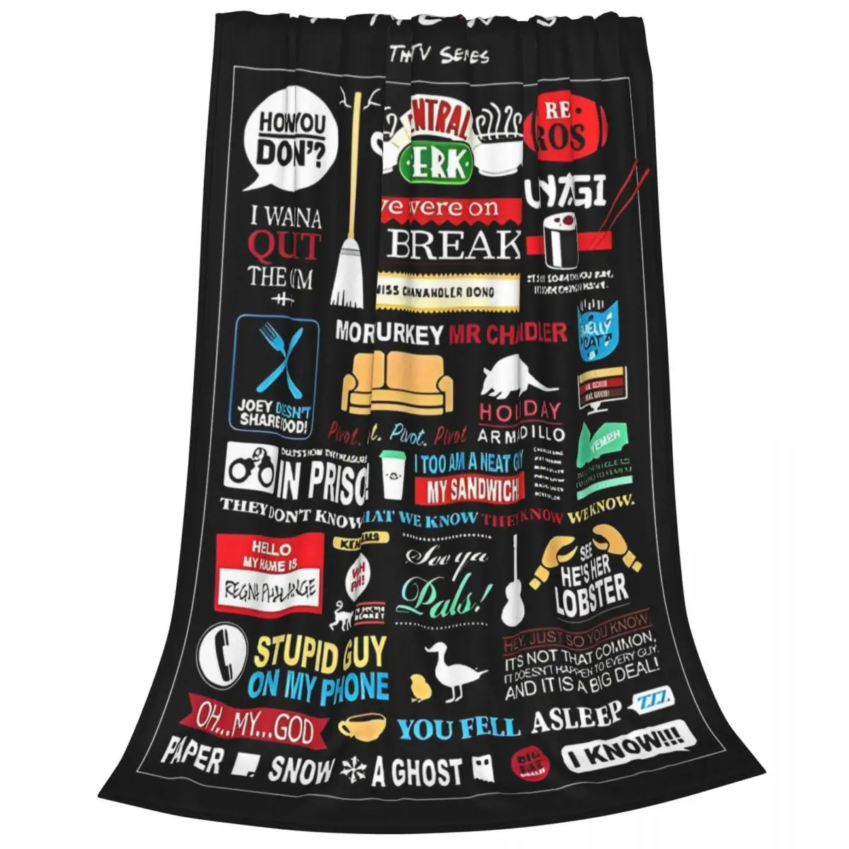 Friends The TV Series Quotes Knitted Blankets American tv Show Rachel Flannel Throw Blanket Bedroom Portable Ultra-Soft Warm image 4