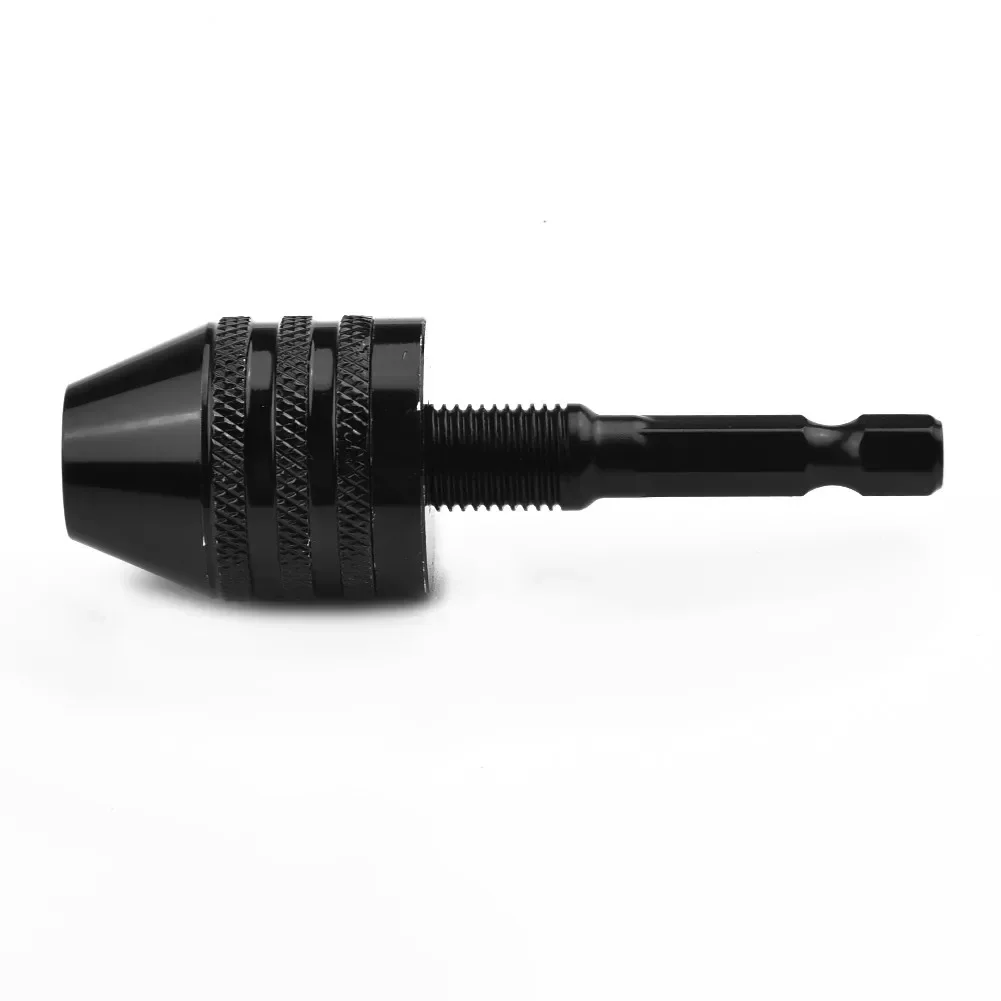 1/4in Chuck Keyless Drill Bit Hex Shank Adapter Converter Chuck Conversion For Self-Tighten Electric Drill Driver Aluminum Alloy