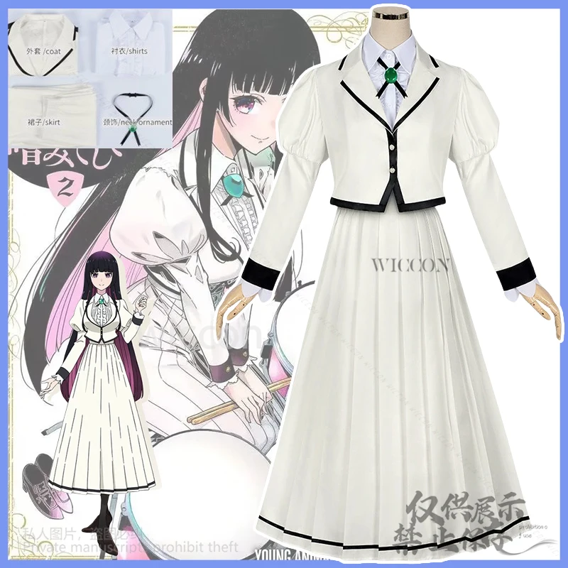 Anime tashinami cosplay rock wa senhora no jk uniforme escolar traje vestido lolita para meninas mulher halloween natal personalizado