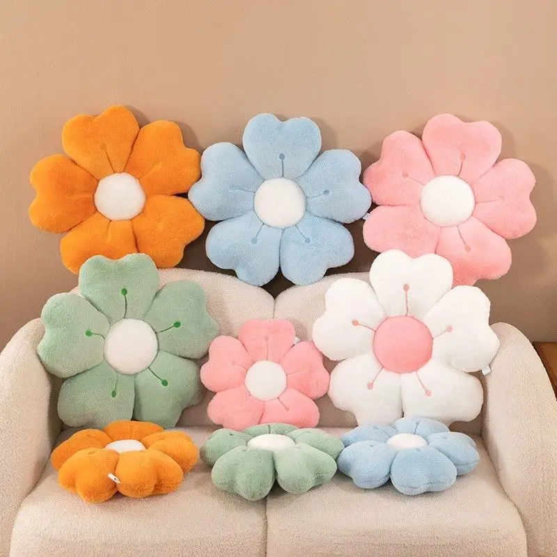

Colourful New Style Flower Cushion Plush Throw Pillow Office Bed Sleeping Cushion Sofa Bedside Room Decoration Chair Backrest