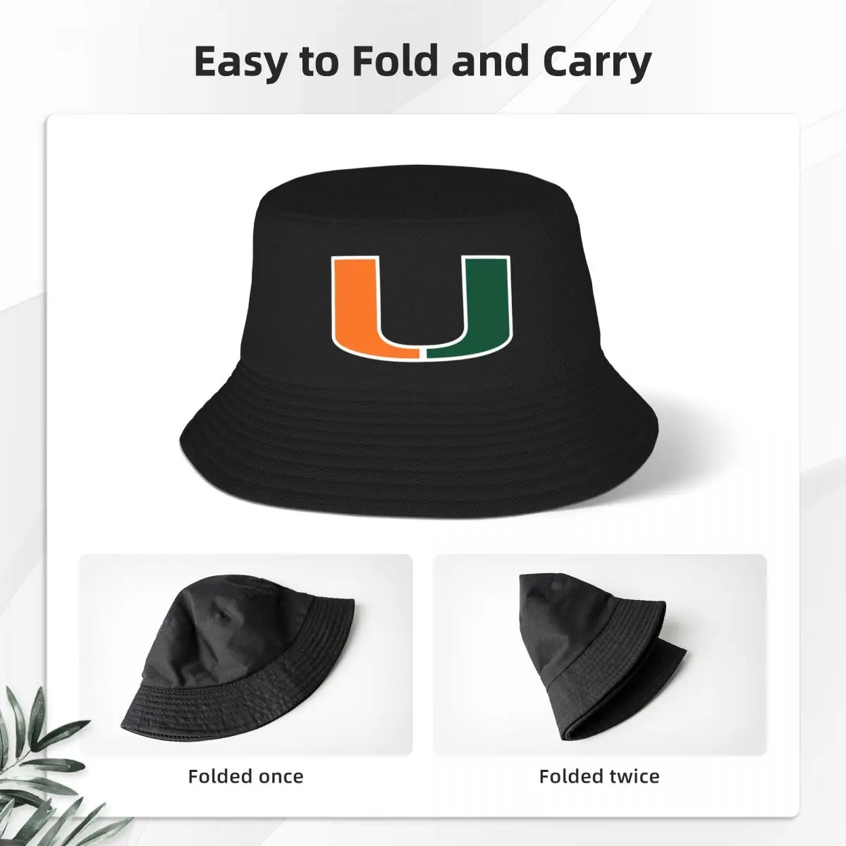 Be Miami Hurricanes sombrero de cubo deportivo Anti-UV, gorra de playa para el sol, gorra de pescador de béisbol