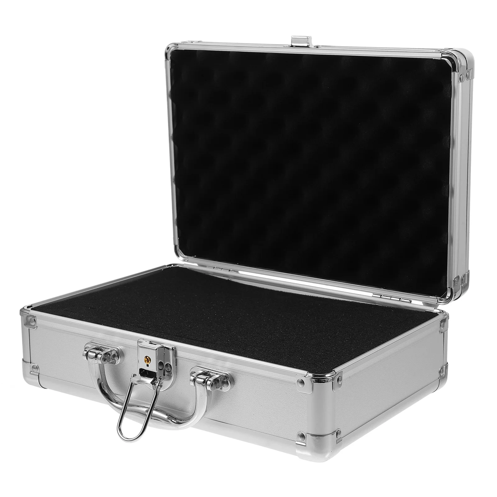 Macrame Aluminum Alloy Suitcase Briefcases for Men Hard Medicine Bag Looking Tool Silver Work