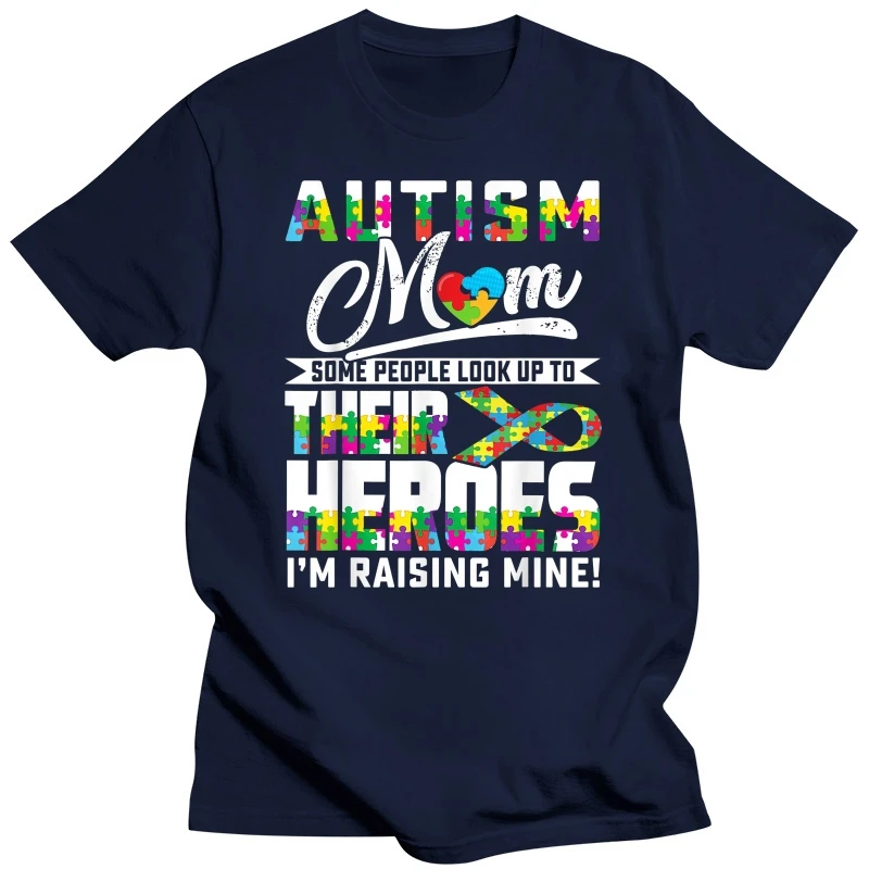 brand tee-shirt tops Mom Autism Shirt My Son is My Hero Autism Awareness Gift MAN T-SHIRT  cotton t shirts