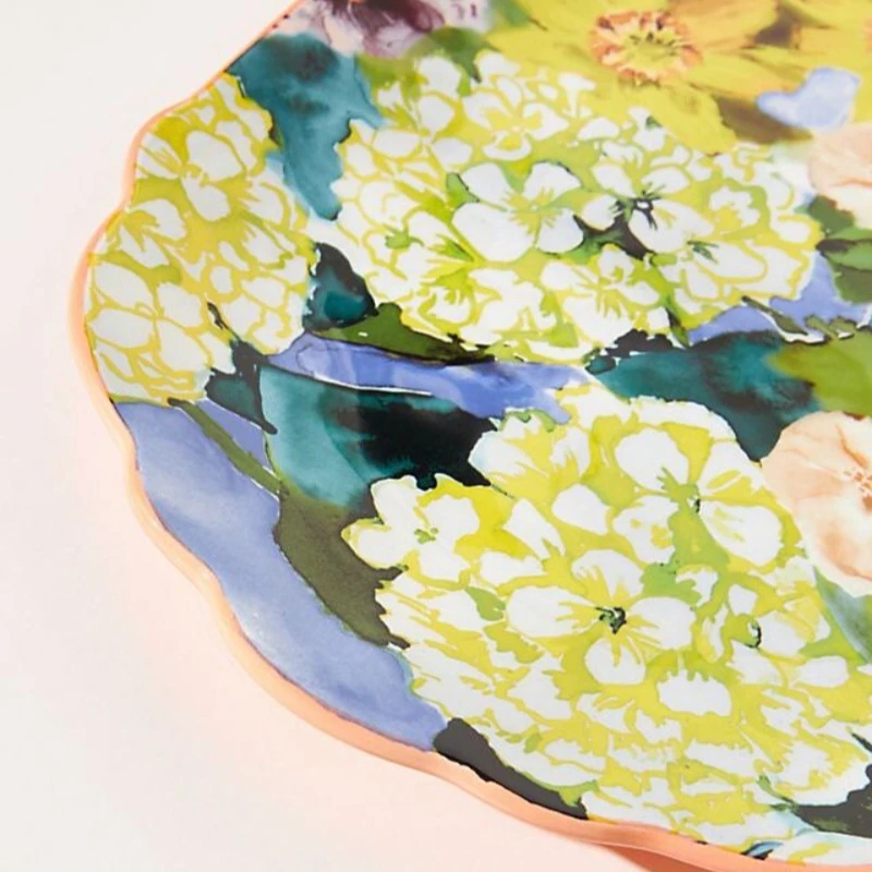 

Handmade Painting Livia Buds, Large Plate, Home Plate
