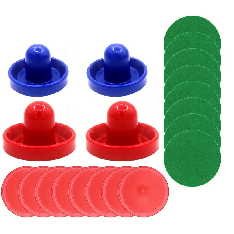 96mm 20pcs/Set Air Table Hockey Disc Tool With Pucks Pusher Flannel Mallet Table Hockey Game Entertaining Toys Plastic 6 Colors