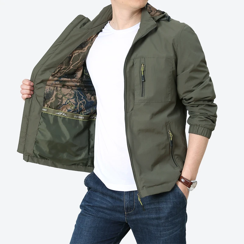 

Bomber Jacket Men Fashion Casual Windbreaker Jacket Coat Men Tactic Spring Autumn New Hot Outwear Stand Slim Military Jacket Men