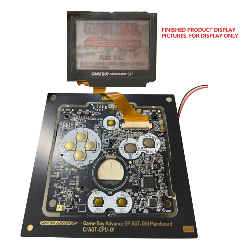 Bare PCB para Gba SP, luz alta, versão lisa, substituição Mainboard