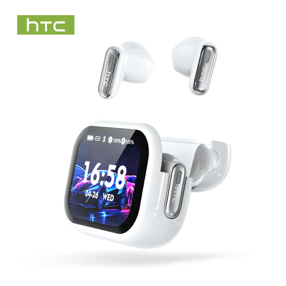 HTC NE68 TWS Wireless Earbuds Bluetooth 5.3 ENC Noise Cancelling LED Digital Display Open Ear Clip Bluetooth Earphones_voghion.com