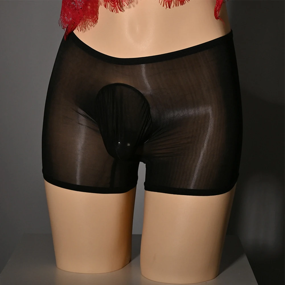 

Модные трусики, нижнее белье, трусы-боксеры, трусы с мячом, удобная глянцевая мужская сетка с низкой посадкой, сексуальные прозрачные трусы Sissy