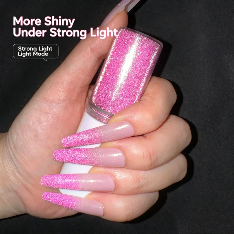 Neon Chrome Nail Powder – Gradient Diamond Misty Pigment, Glow-Intensifying Holographic Shimmer, Bright Light Reactive, Nail Art