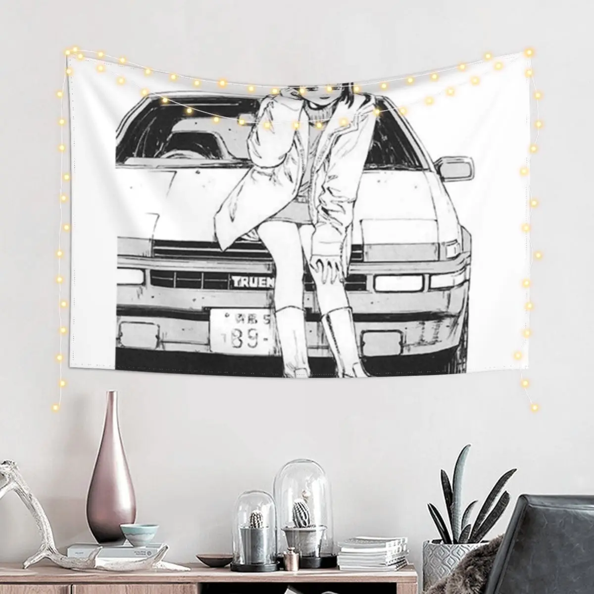 Initial D Natsuki Drift Touge Anime Eurobeat Tapestry Aesthetics For Room Funny Anime Decor Tapestry