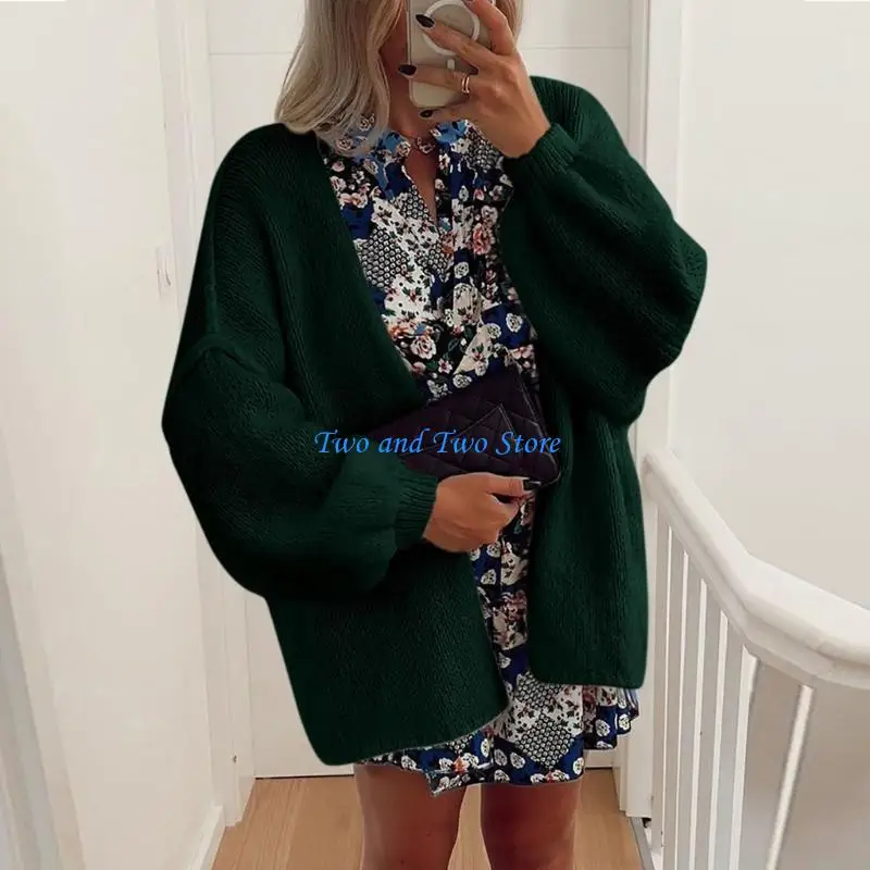 

HX6F Женский свободный большой осенний легкий свитер с длинными рукавами и фонариками