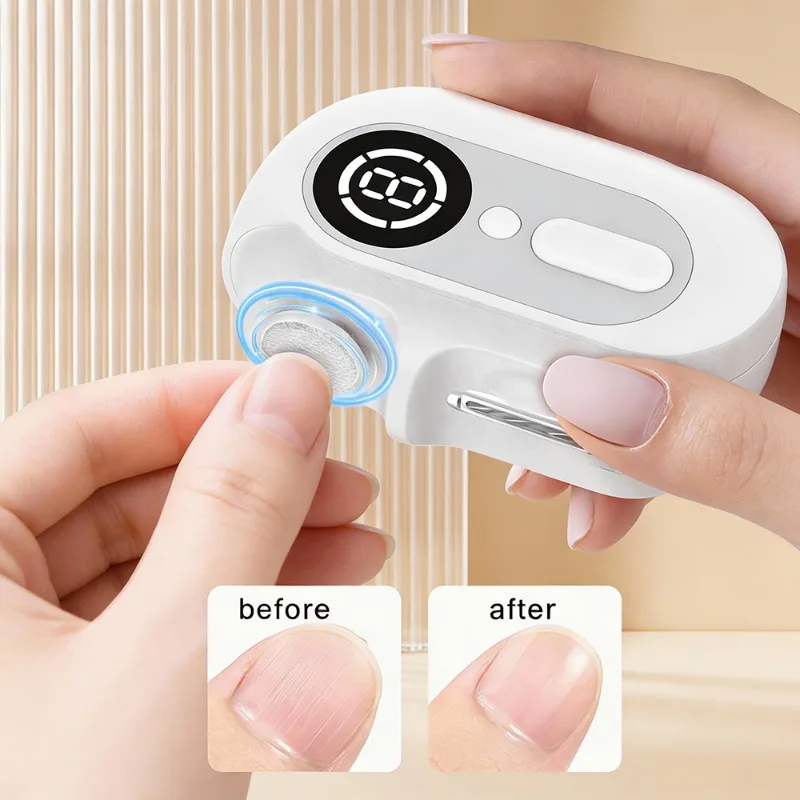 

Электрическая машинка для стрижки ногтей 2-в-1, USB-заряжаемая, с функцией полировки, полностью автоматическая электрическая пилка для ногтей