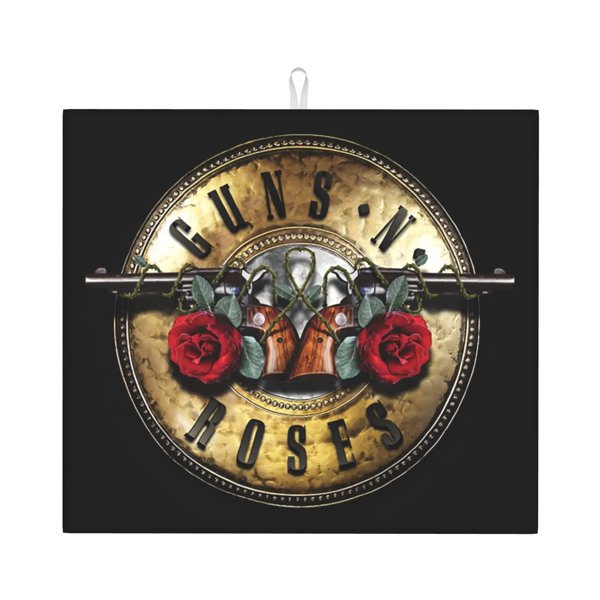 Heavy Metal Rock Music Band Guns N Rose Drying Mat For Kitchen Waterproof Non‑Slip Oil Proof Reusable Countertop Protector Mat