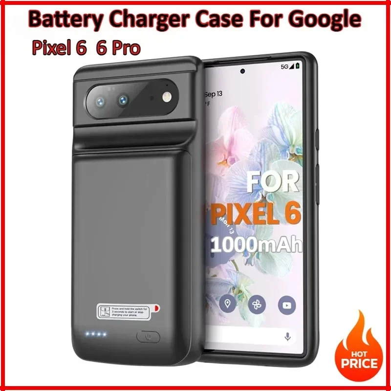 

10000mAh Battery Charger Case For Google Pixel 6 Portable Power Bank Charging Case For Pixel 6 Pro External Battery Pack