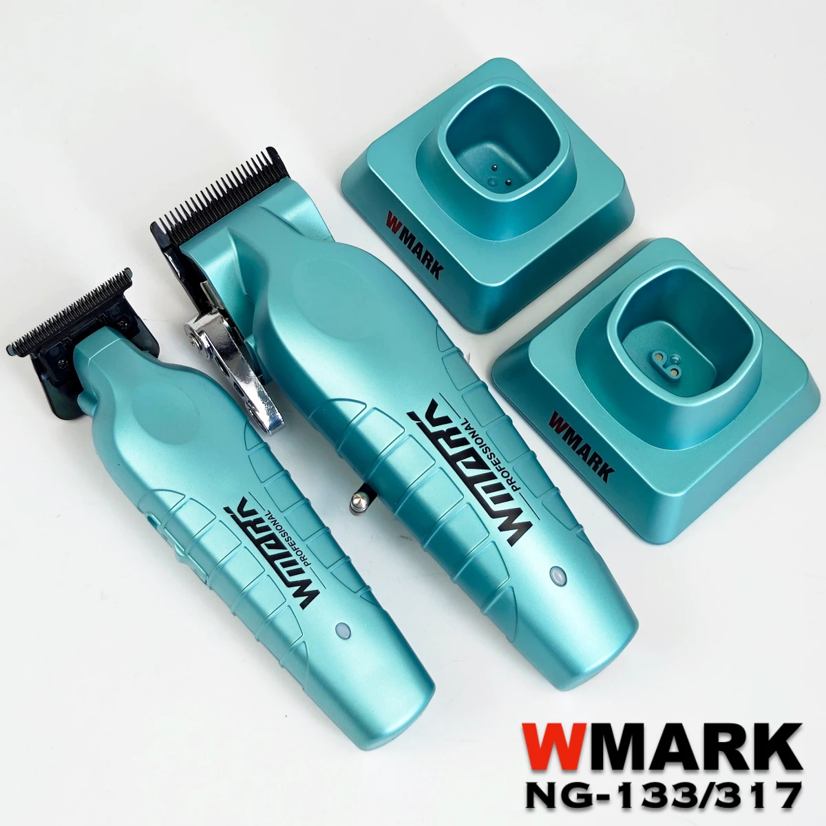 WMARK NG-133 NG-317 Professional Electric Hair Clippers Trimmer 2PC Set Motor 8000RPM with Base DLC Blade Barber Shop Carving