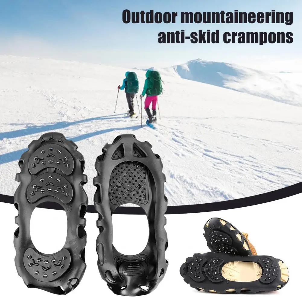 Crampons Ice Traction Cleat 30 Spikes Snow Walking Cleats Anti-Slip Winter Hiking Climbing Ice Fishing Boot Spikes Shoe Grippers